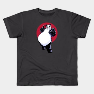 Buddy Panda with Red Background Kids T-Shirt